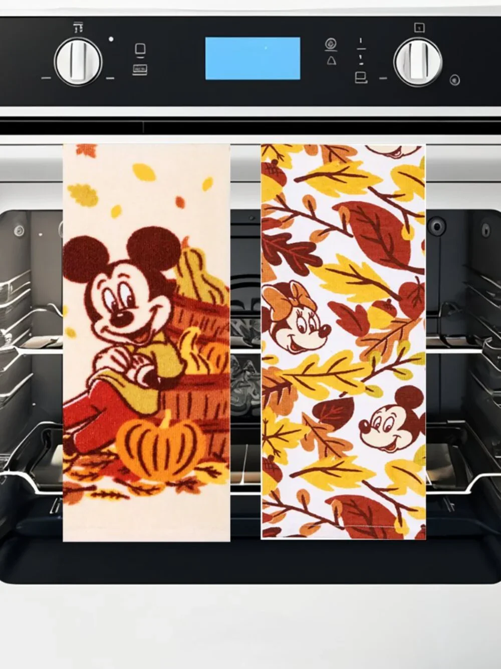 Disney Mickey Minnie Fall Kitchen Towels 2 Pack Pumpkin Autumn 15x26
